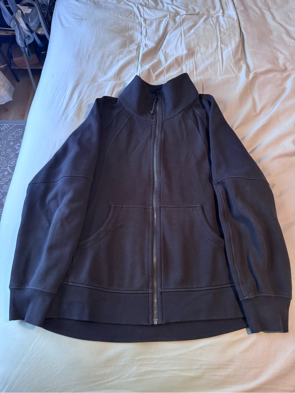 lululemon athletica black scuba oversized funnel-neck full zip